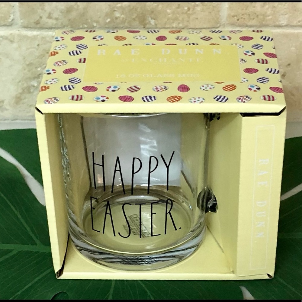 Happy Easter Rae Dunn Glass Mug-Glass w/ Glass Handle